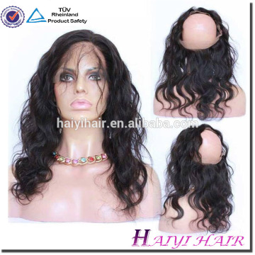 Оригинальный человеческих волос Индийский Реми волосы объемной волны шелковый база кружева фронтальная 360